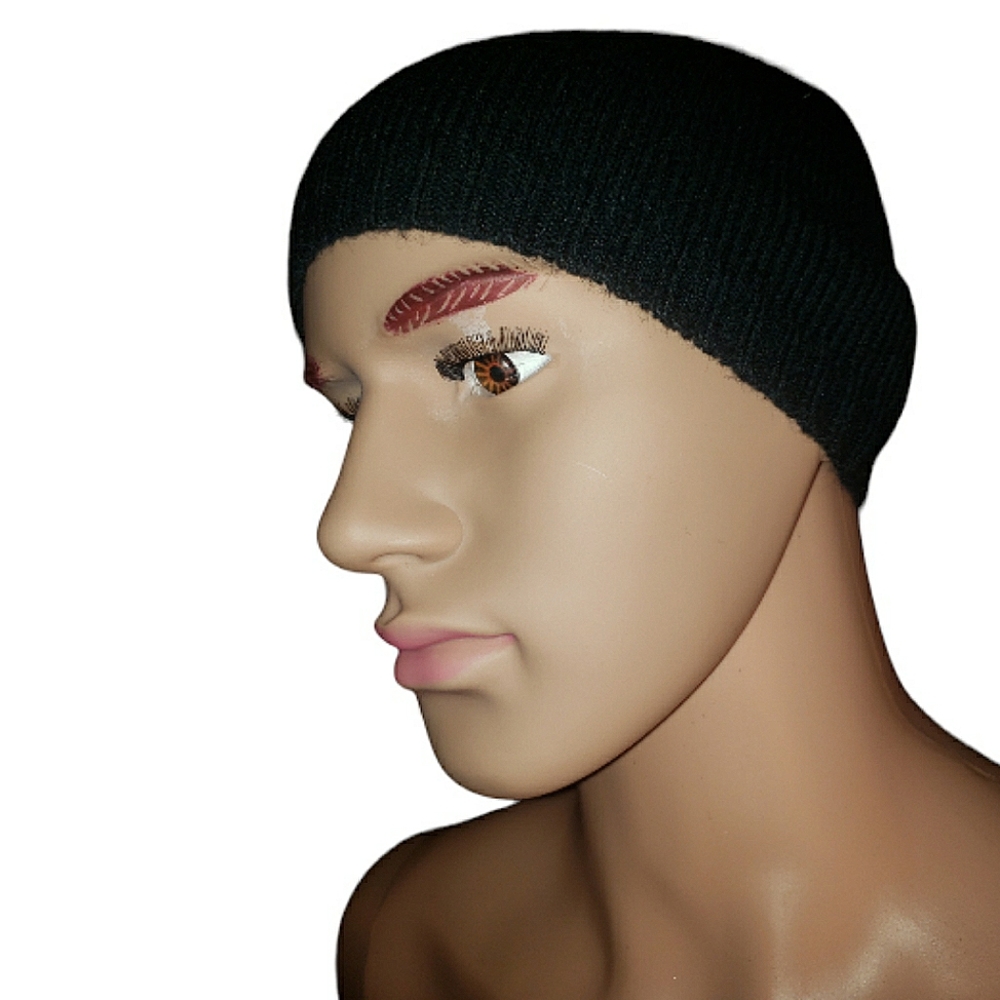 Joe Boxer Black Ribbed Knit Beanie Hat Cap One Size Fits Most Unisex